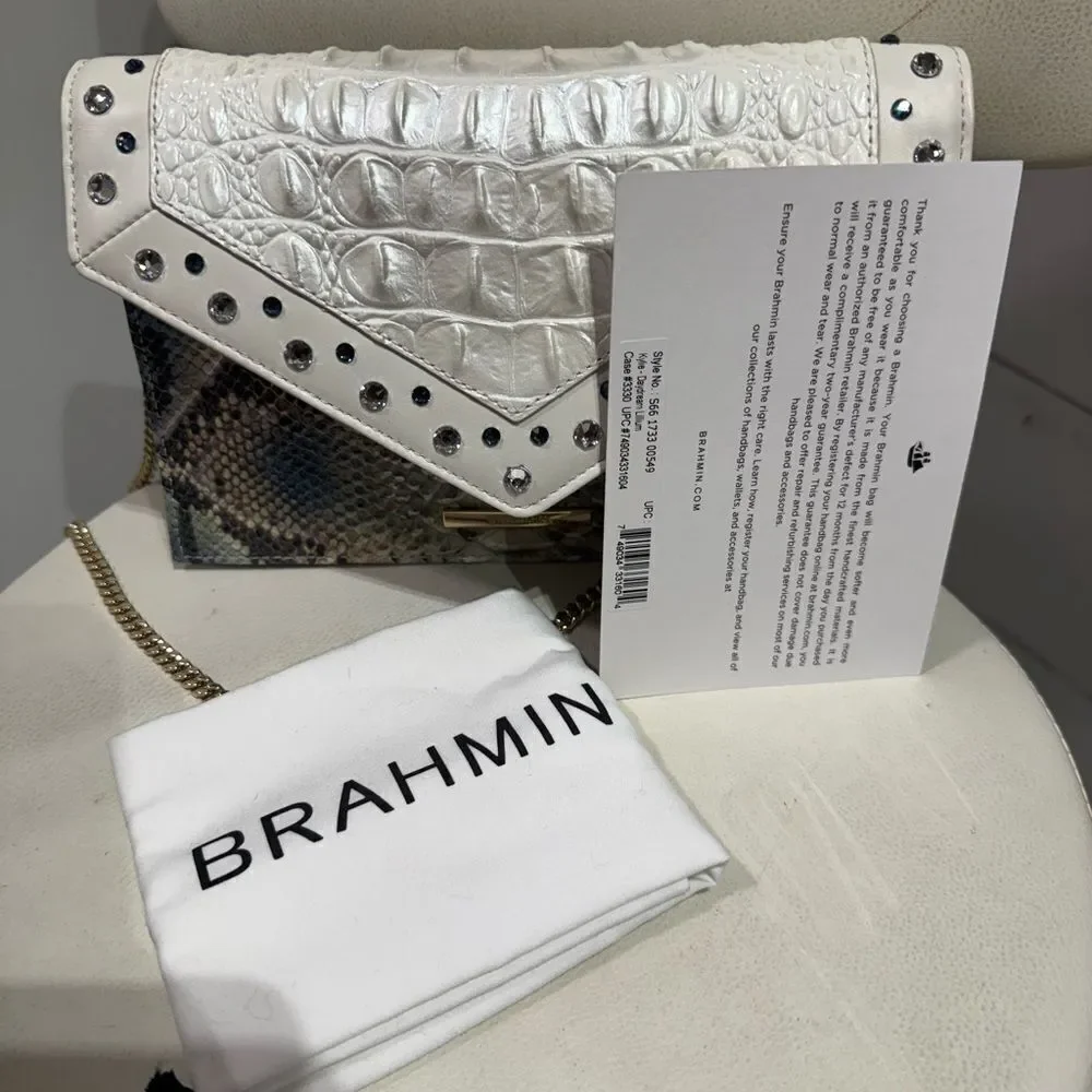 Finial price drop  Brahmin Kylie NWOT  White and Gray Women's Bag